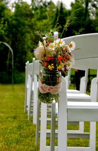 Close-up of white flowering plant in yard