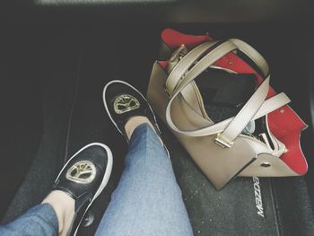 Close-up of shoes on the ground