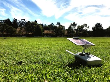 Scenic view of field against sky