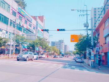 City street with buildings in background