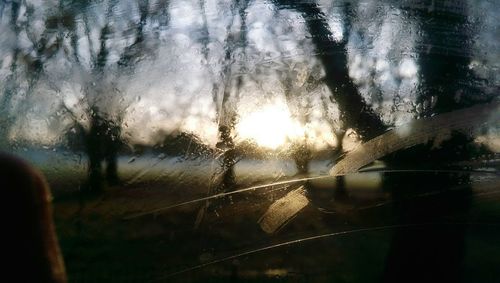 Reflection of car on road