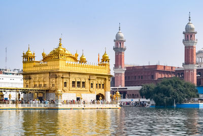 Beautiful view of golden temple 
 - harmandir sahib in amritsar, punjab, india, famous indian sikh