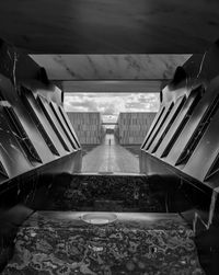 High angle view of empty corridor