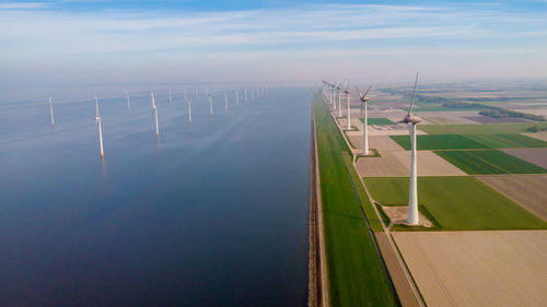 High angle view of bridge against sky