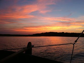 Scenic view of sunset over sea