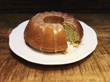 Close-up of cake on plate