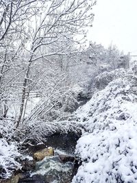Scenic view of frozen lake during winter