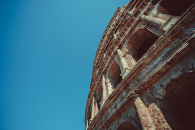 Low angle view of historical building against clear sky