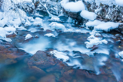 Close-up of snow covered land