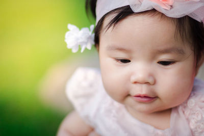 Close-up portrait of cute baby