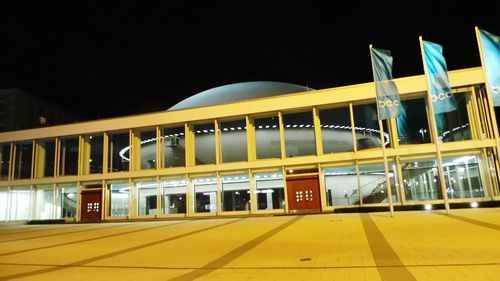 Illuminated buildings at night