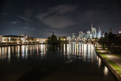 Illuminated city at night