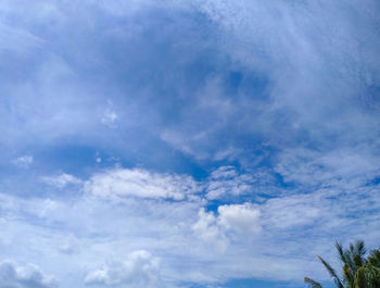 Low angle view of clouds in blue sky