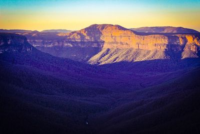 Aerial view of mountain range