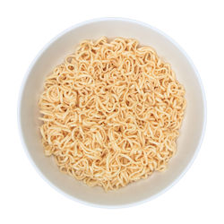 High angle view of noodles in bowl