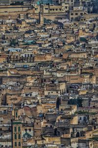 High angle view of buildings in city