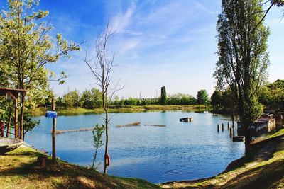 Scenic view of river against sky