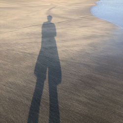 Shadow of person on the beach