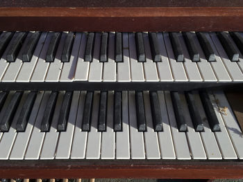 Close-up of piano keys