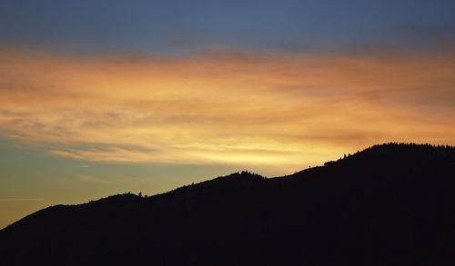 Scenic view of mountains at sunset