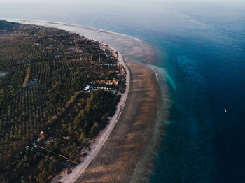 High angle view of bay water on beach