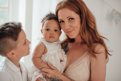 Portrait of mother and daughter