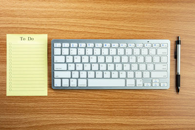 Directly above shot of laptop on table