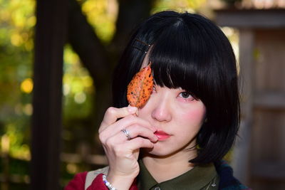 Close-up portrait of a beautiful young woman