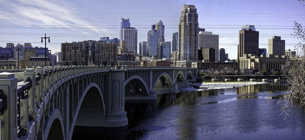 Bridge over river in city