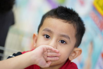 Close-up portrait of cute boy