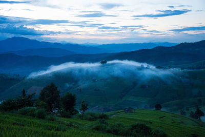 Scenic view of mountains against sky