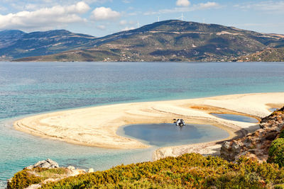 High angle view of beach against sky