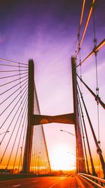 Low angle view of suspension bridge