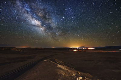 Scenic view of star field against sky at night