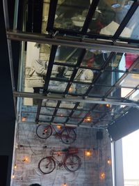 Low angle view of illuminated ceiling in building