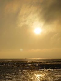 Scenic view of sea at sunset