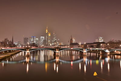 Illuminated city at night