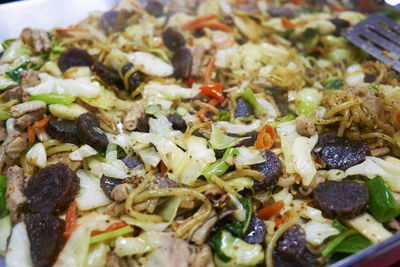 Close-up of sundae with vegetables served in plate