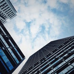 Low angle view of modern building against sky