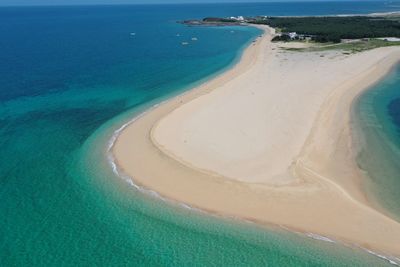 High angle view of beach