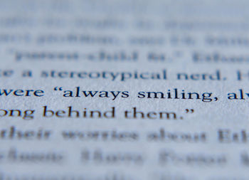Close-up of text on wall