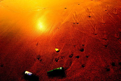 Close-up of red sand