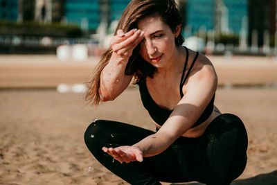 Young woman wearing sunglasses outdoors