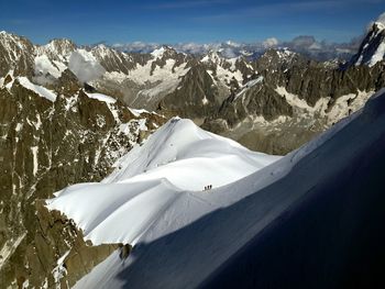 Scenic view of snowcapped mountains