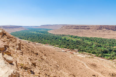 Scenic view of landscape against clear sky