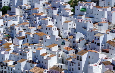 High angle view of buildings in city