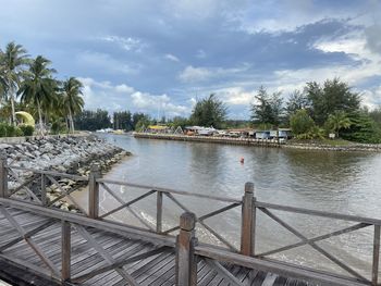 Scenic view of river against sky