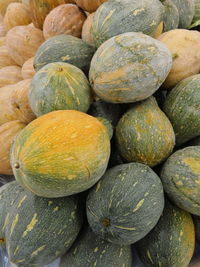 Full frame shot of pumpkins at market stall