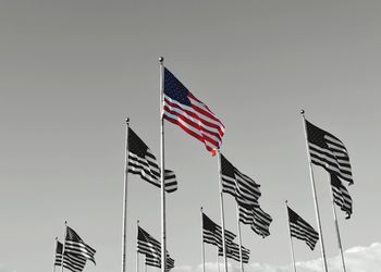 Low angle view of american flag