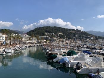 Boats in harbor